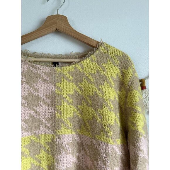 Marc Cain Houndstooth Wool Blend Knit Multicolor Sweater Preppy Academia N4 US 8 - Picture 3 of 10